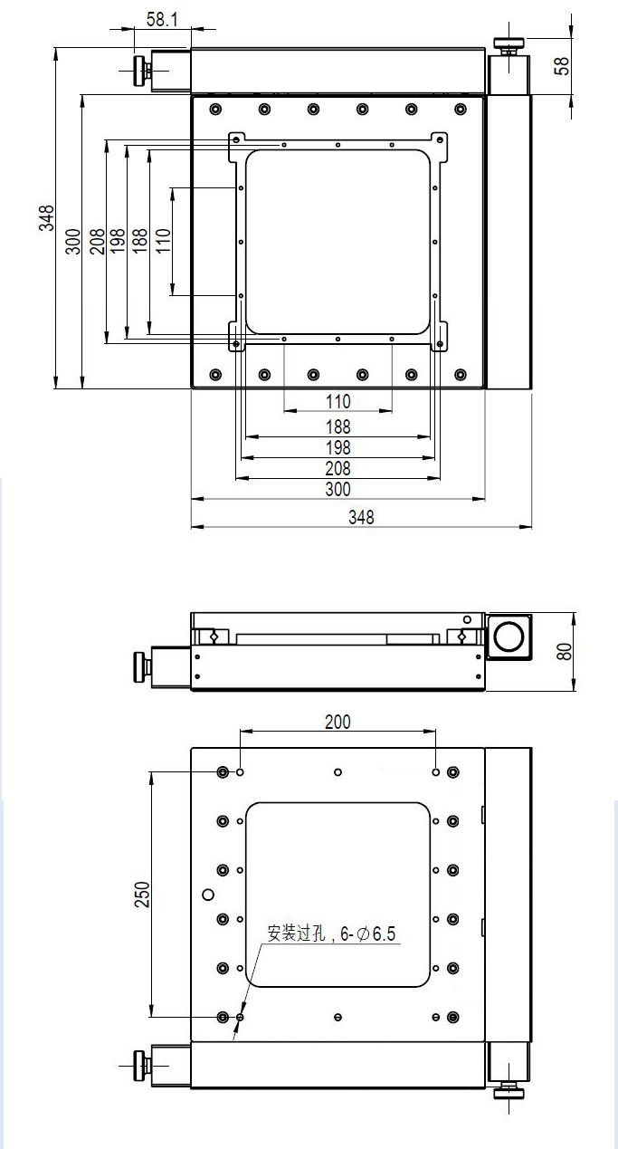 PT-XY100精密電動整體位移臺光學二維平移臺行程100×100滑臺模組