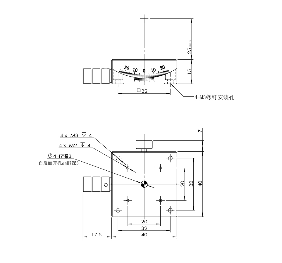 高精度手動(dòng)角位臺(tái) 弧擺臺(tái)PT-SD40/50/60