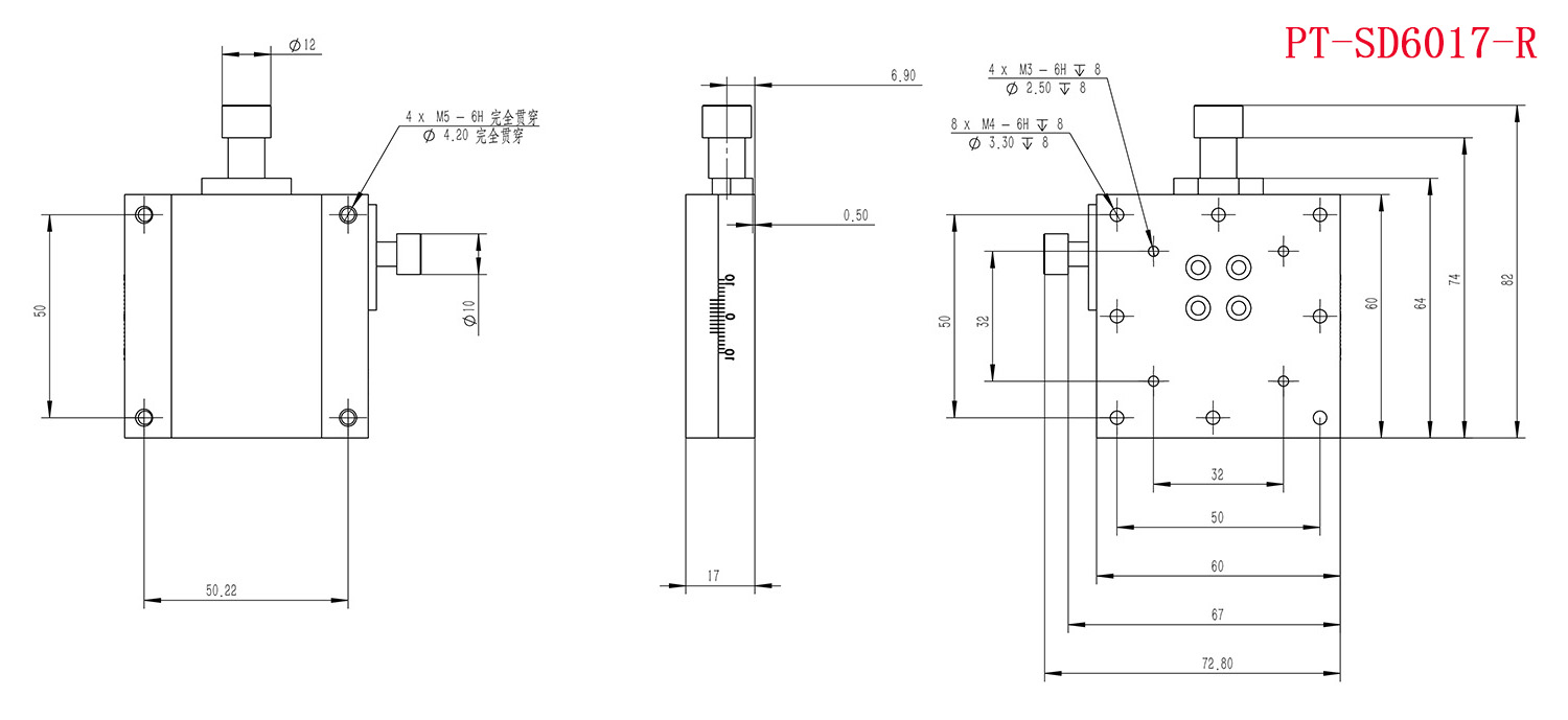 PT-SD4015 手動(dòng)平移臺(tái) 位移臺(tái) 線性滑臺(tái) 一維移動(dòng)臺(tái)