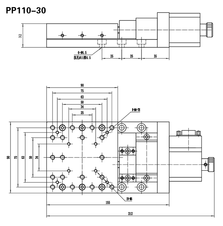 PP110-30電控平移臺(tái)精密電動(dòng)位移臺(tái)光學(xué)實(shí)驗(yàn)交叉滾柱導(dǎo)軌模組